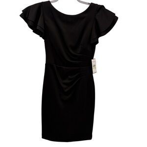 Jessica Howard Black Mini Dress with Ruffle Sleeves